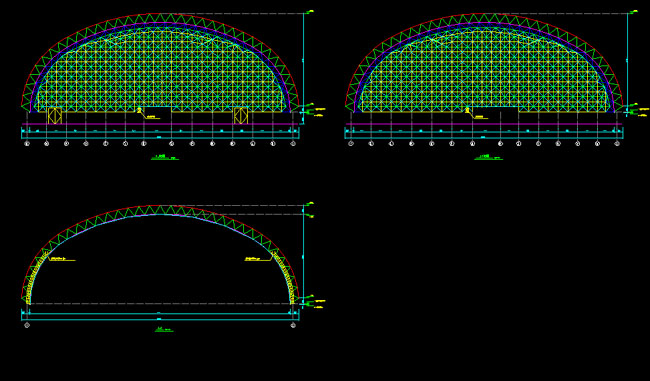 高邮跨度110米，拱高35_7米煤棚网架